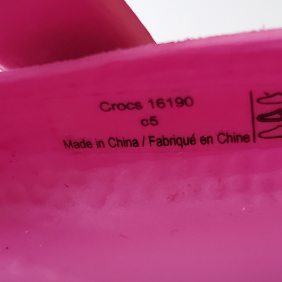 Girl Pink glitter Croc Flats Size C5 - Picture 6 of 7